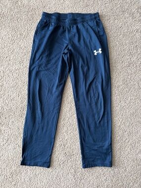 Under Armour Navy Boys' Jogger Sweatpants with White Logo